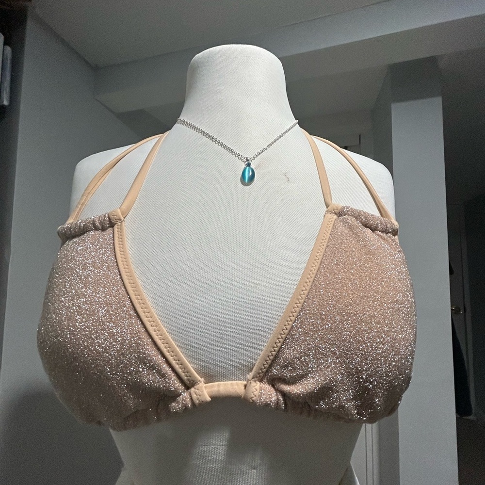 Sparkling Tan Halter Bralette